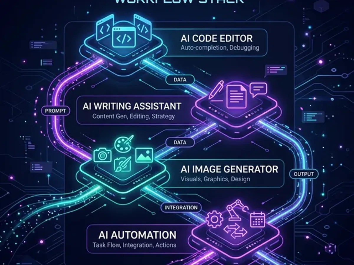 The AI productivity stack — interconnected workflow of planning, vision engineering, execution, and iteration