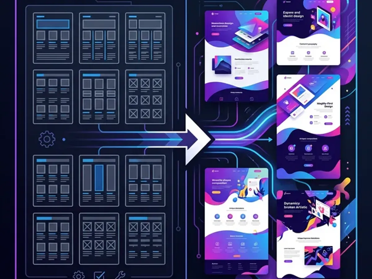The five-phase AI-assisted design workflow: identity, architecture, execution, refinement, performance