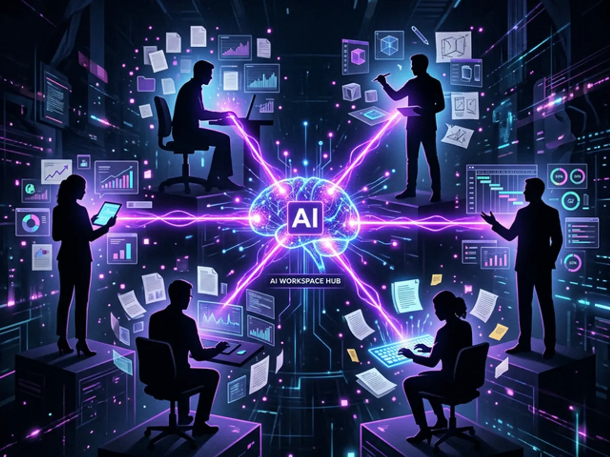 Every profession — marketers, researchers, designers, writers, project managers — sharing one context-aware AI workspace hub