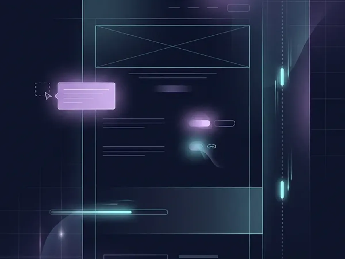 Invisible UX mechanics — scroll-tracking, hover reactions, and companion commentary woven into a website interface